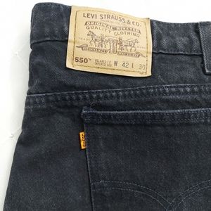 Vintage Orange Tab 550 Levis Black Relaxed Fit